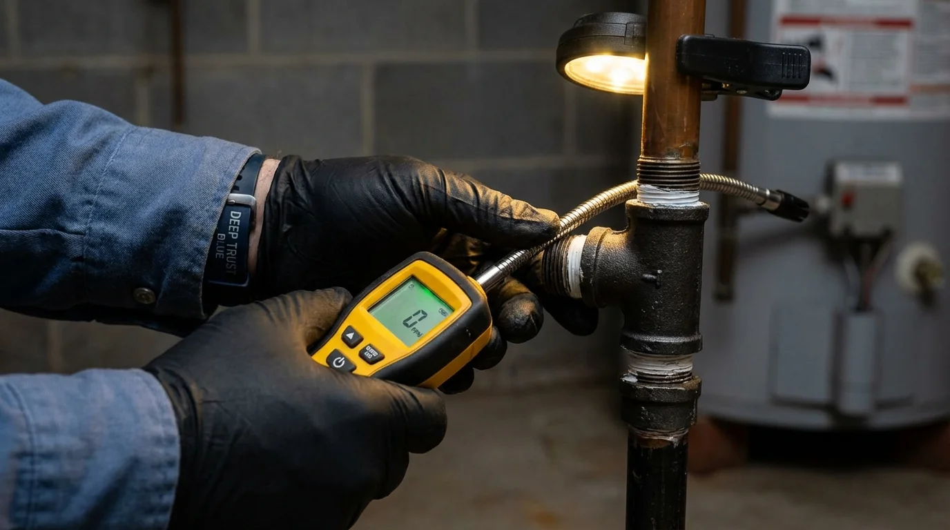 Gas leak detection with electronic sniffer by Johns Plumbing LLC in Saluda
